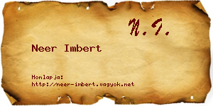 Neer Imbert névjegykártya